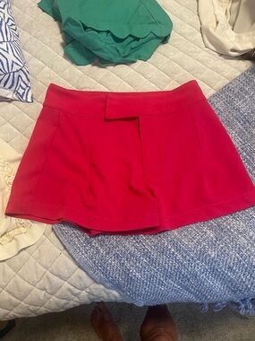 Sincerely Jules Bright Red High-Waist Tailored Shorts